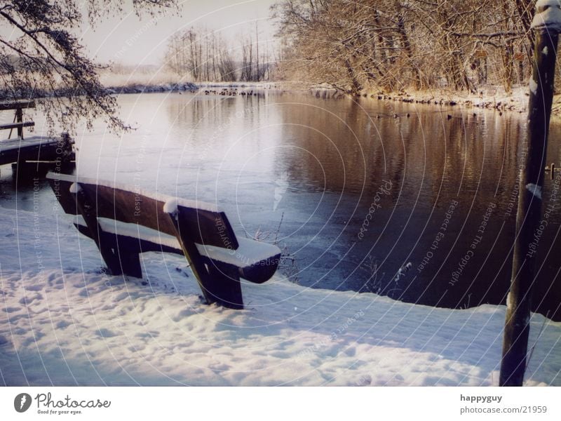 bench Cold Lake Bench Snow