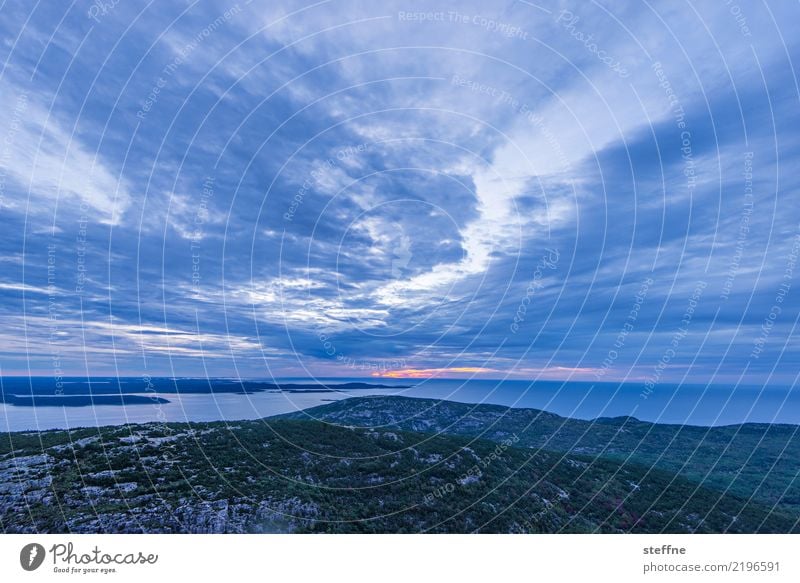 In the morning Nature Landscape Sky Clouds Sunrise Sunset Exceptional Maine New England USA East coast Colour photo Deserted Copy Space top Copy Space bottom