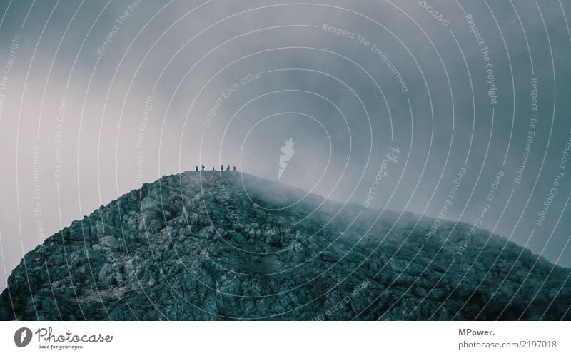 summiteers Environment Clouds Storm clouds Bad weather Gale Fog Cold Mountain Peak Mountaineering Hiking Climbing Rock Alps Point Target Threat Group Team