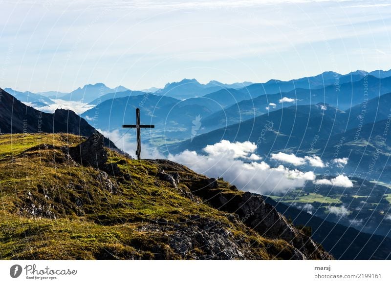 Morning magic on the mountain Harmonious Well-being Contentment Vacation & Travel Tourism Trip Far-off places Freedom Mountain Hiking Nature Alps Stoderzinken