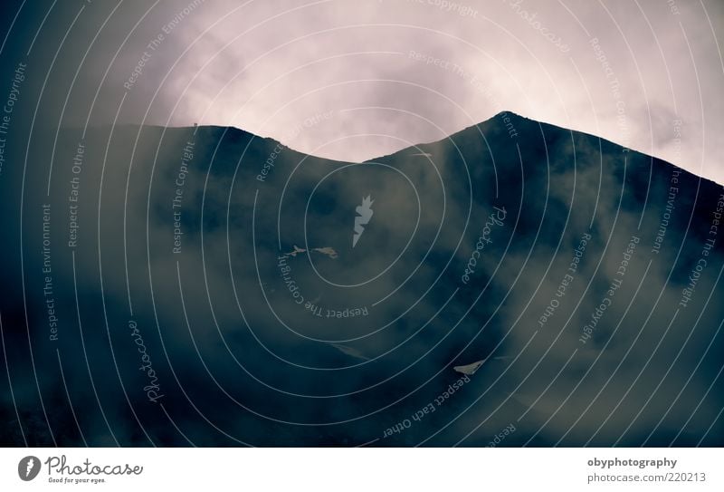 Shapes in a cloudy sunset on the Alps Mountain Painting and drawing (object) Landscape Clouds Bad weather Rock Breathe Vacation & Travel Dream Sadness Growth