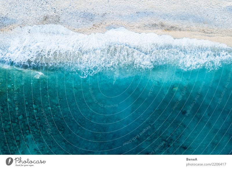 Beautiful beach, coast and bay with crystal clear sea water seen from above Aerial Aqua Bathing Bay Beach Blue Calm Clear Coast Coastal Coastline Crystal