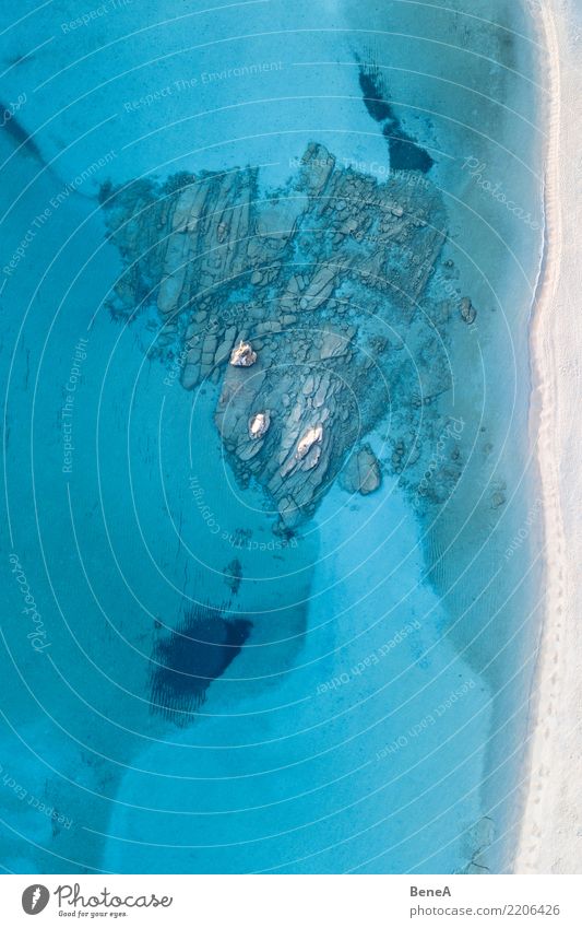 Heart-shaped rocks in turquoise blue water on the beach from above Exotic Relaxation Swimming & Bathing Vacation & Travel Tourism Trip Adventure Far-off places