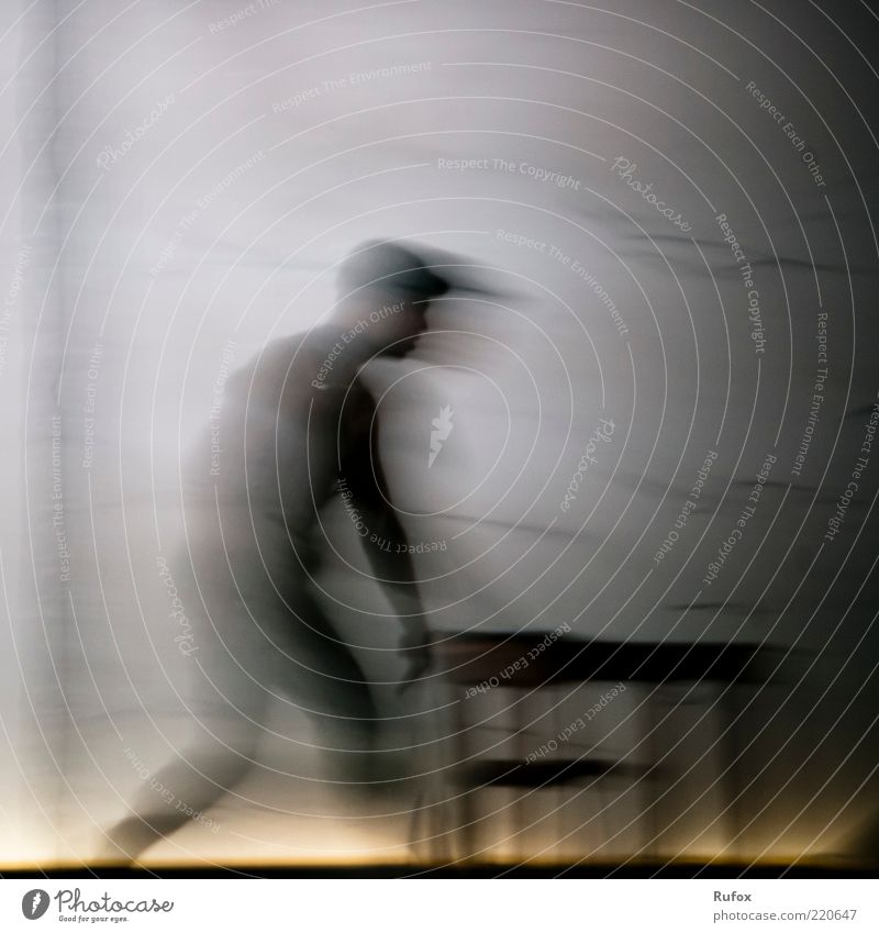 sphere transducers Masculine Man Adults 1 Human being Art Stage Actor Dance Dancer Cap Going Dream Dark Authentic Life Studio shot Artificial light Motion blur