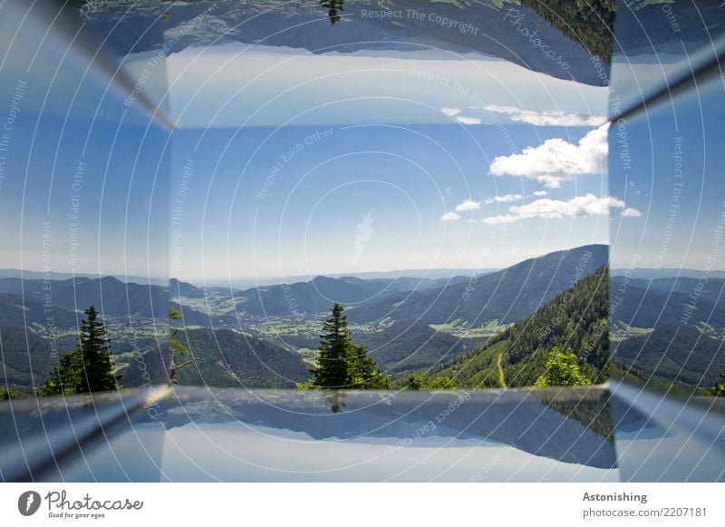 inverted world Sports Environment Nature Landscape Plant Air Sky Clouds Horizon Summer Weather Beautiful weather Tree Grass Hill Alps Mountain Peak Austria