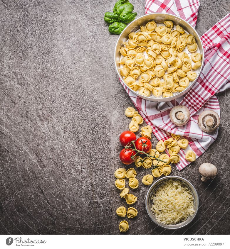 Tortellini noodles in bowl with vegetarian ingredients Food Vegetable Nutrition Lunch Organic produce Vegetarian diet Diet Italian Food Bowl Style Design