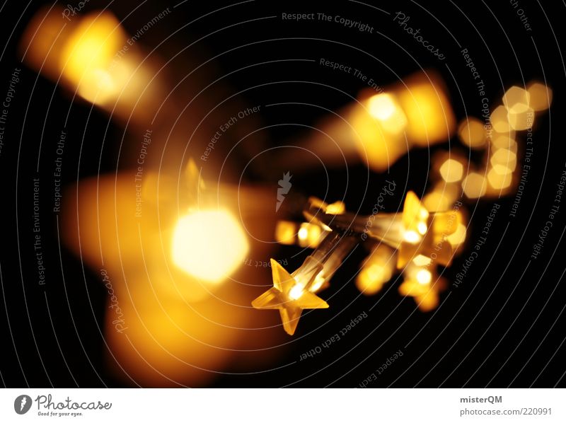 Golden Christmas. Art Esthetic Lighting Lighting element Christmas & Advent Christmas decoration Christmas star Winter December Blur Warmth Anticipation Cozy