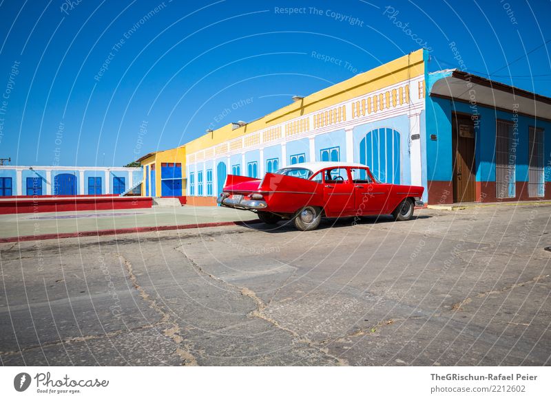 cuba Small Town Old Poverty Esthetic Blue Yellow Gold Red Black White Cuba Travel photography Vintage car Car Style Multicoloured Life Tourism Caribbean Island