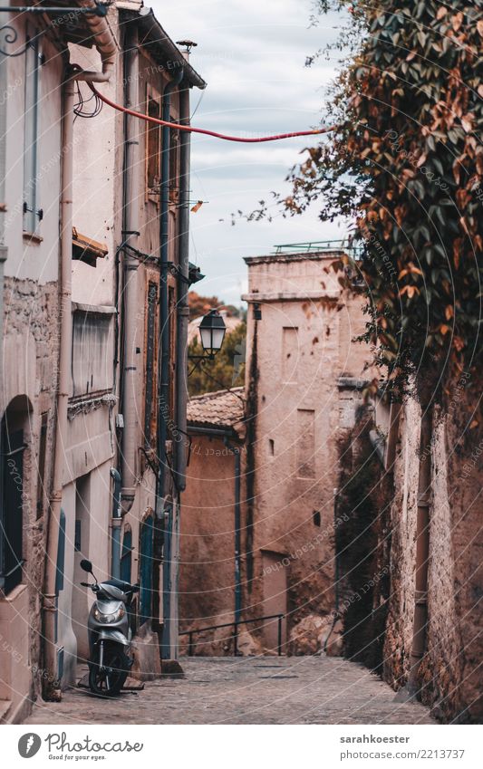 Small alley in Montpellier, France Europe Village Small Town Old town House (Residential Structure) Building Transport Means of transport Motoring Street Alley