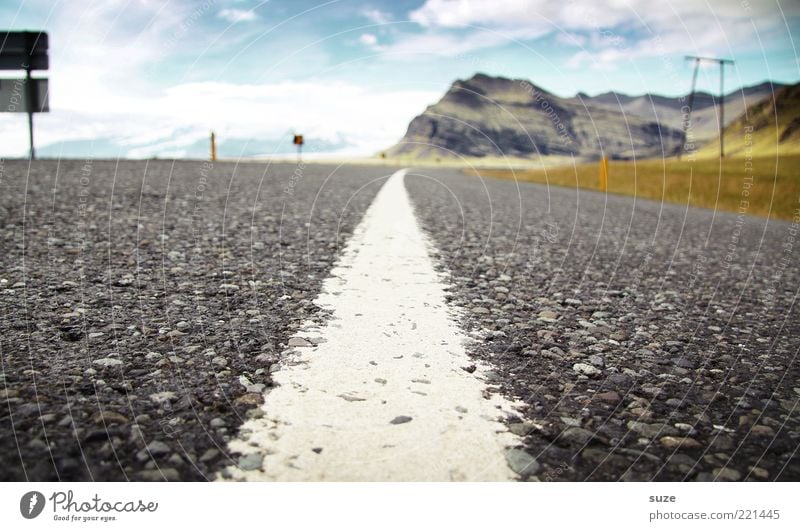 on the road again Mountain Sky Traffic infrastructure Street Lanes & trails Country road Signs and labeling Line Driving Target Iceland Asphalt In transit