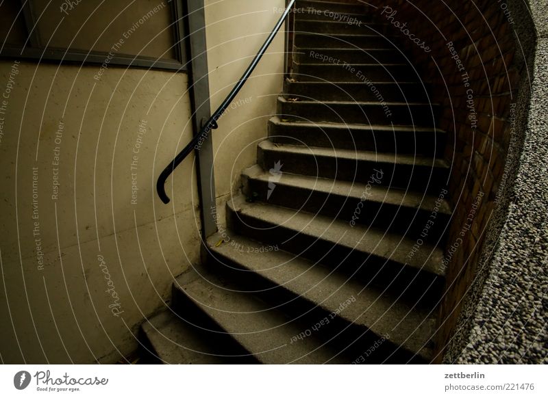 staircase Deserted Manmade structures Building Architecture Stairs Dark Sadness October wallroth Cellar Handrail Banister Colour photo Exterior shot Detail