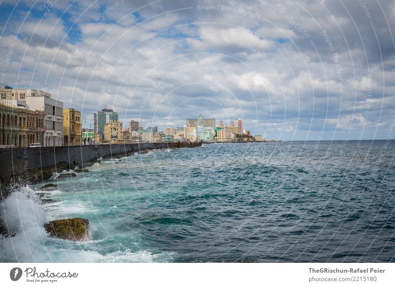 Havana (KUBA) Town Capital city Port City Skyline Blue Turquoise Cuba Ocean Far-off places House (Residential Structure) High-rise Travel photography