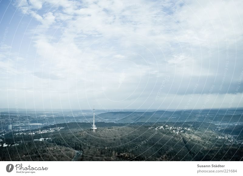 Sky over Stuttgart Earth Clouds Beautiful weather Forest Vacation & Travel Tower Broadcasting tower Television tower Mountain Black Forest Settlement