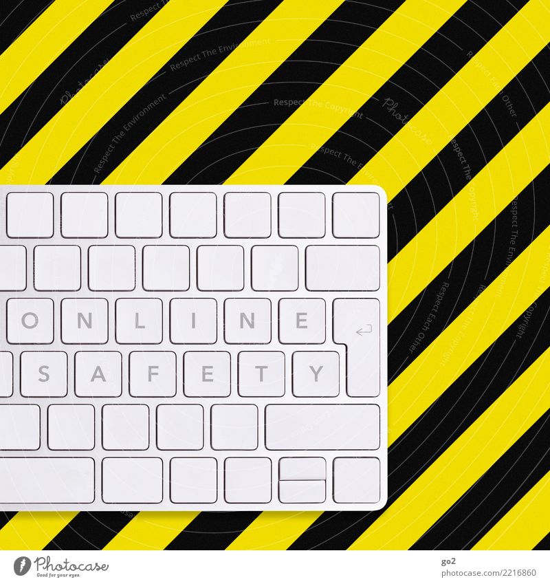 Online Safety Office work Workplace Media industry Computer Keyboard Hardware Technology Information Technology Internet Characters Yellow Black Society