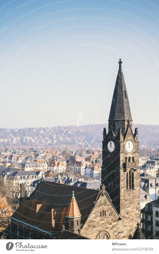 shortly before twelve Town House (Residential Structure) Tower Manmade structures Tourist Attraction Monument Old Church Religion and faith Dresden Above