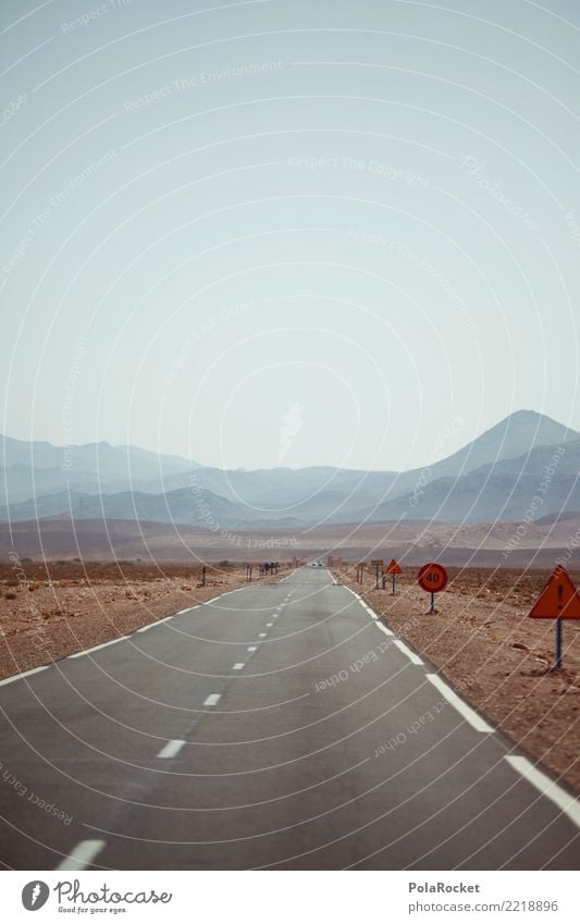 #A# Roadtrip Environment Esthetic road trip Street Asphalt Far-off places Morocco Highway Mountain Gloomy Warmth Hot Desert Summer Vacation photo Wanderlust