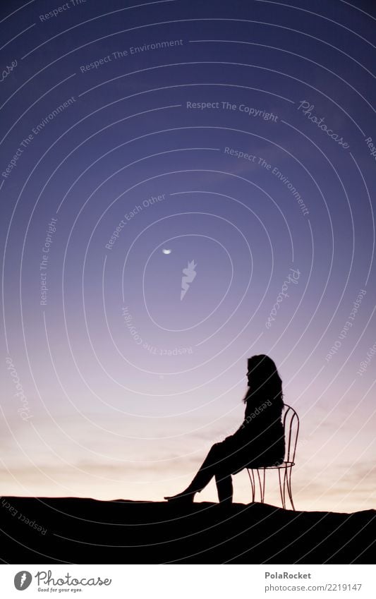 #A# Sitting Ovation Art Work of art Painting and drawing (object) Esthetic Model Manikin Fashion Wait Moon Posture Sky Fantastic Surrealism Idyll Dawn