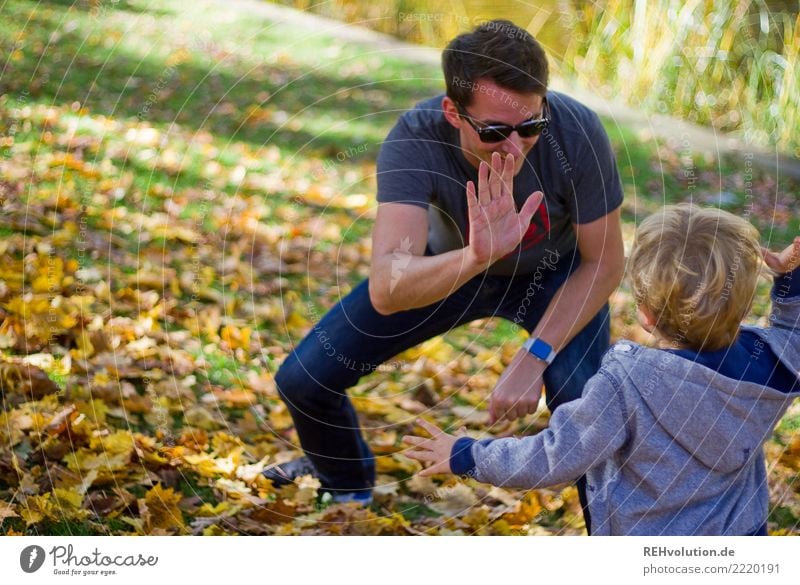 check Style Human being Child Boy (child) Man Adults Father Family & Relations 2 1 - 3 years Toddler 30 - 45 years Environment Nature Autumn Park Meadow