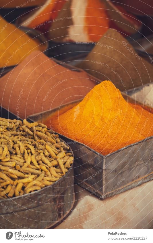 #A# Golden Spice Art Esthetic Herbs and spices Spiced pepper Spice stall Spice store Morocco Marrakesh Colour photo Subdued colour Exterior shot Detail Pattern