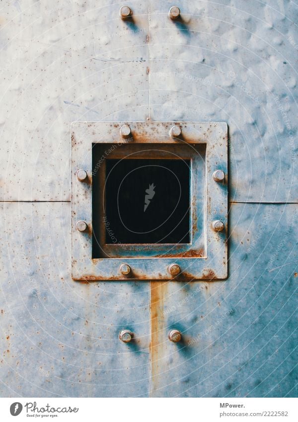 black square Metal Old Square Hatch Hollow Door Tin Steel Colour photo Close-up Deserted Day