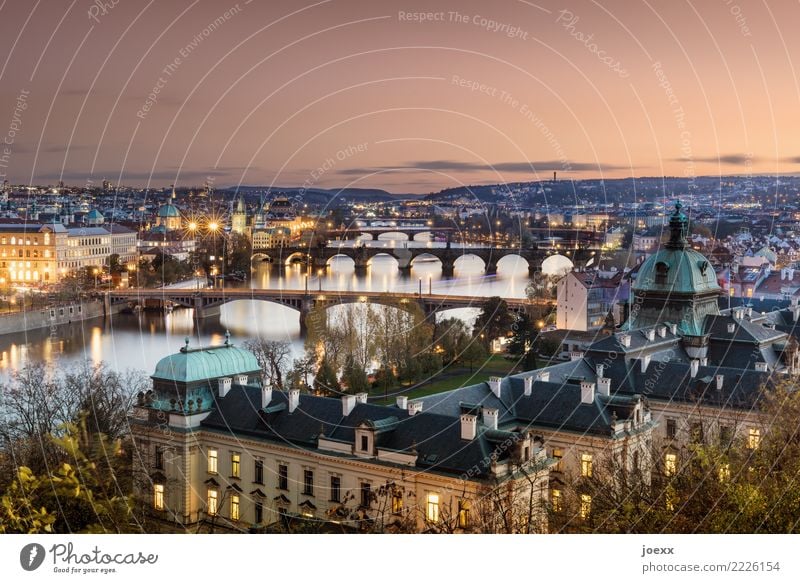 Over seven bridges Prague Czech Republic Capital city Old town House (Residential Structure) Bridge Tourist Attraction Charles Bridge Large Historic Beautiful