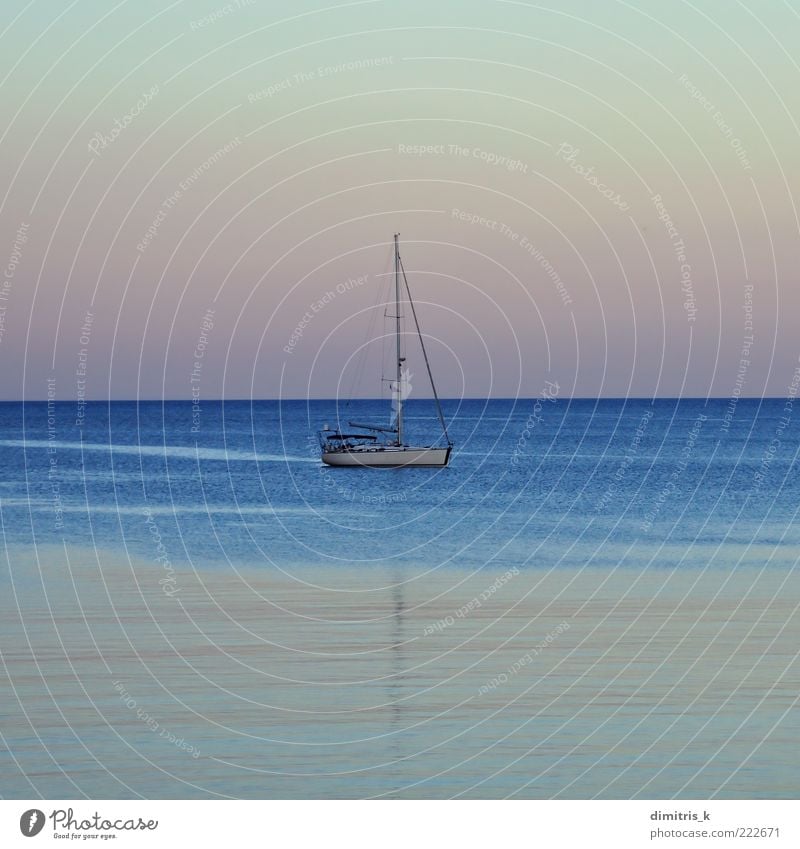 sailboat Beautiful Calm Vacation & Travel Trip Cruise Ocean Sailing Nature Landscape Sky Horizon Coast Transport Yacht Sailboat Watercraft Blue Colour Sunset