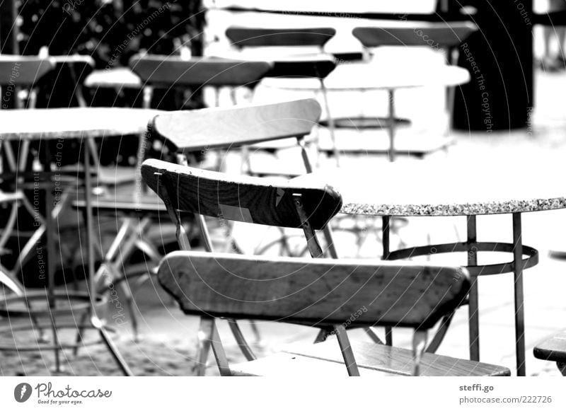 ...and no one was there... Chair Table Restaurant Going out Gastronomy Deserted Terrace Café Empty Sidewalk café Off-Season Outdoor furniture Section of image