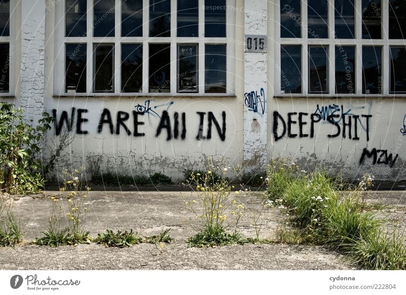 Everything as usual Wall (barrier) Wall (building) Facade Window Characters Graffiti Esthetic Apocalyptic sentiment Frustration Society Idea Communicate Crisis