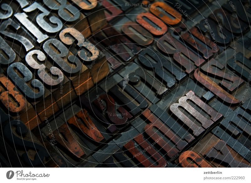 Letters and Numbers Media Print media Wood Sign Characters Digits and numbers Signs and labeling Historic Inspiration wallroth Letters (alphabet) Text