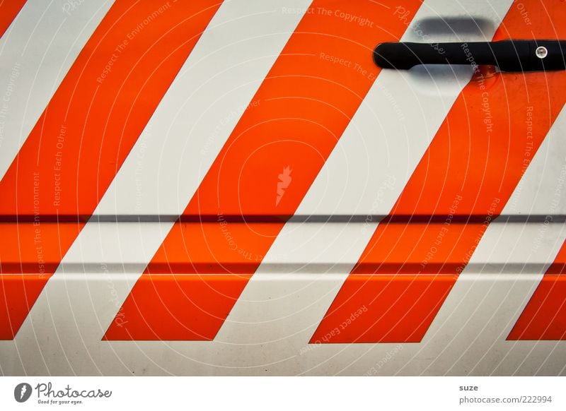 orange Car Metal Sign Line Stripe Sharp-edged Simple Modern New Clean White Orderliness Car door Construction vehicle Orange Door handle Design Colour photo