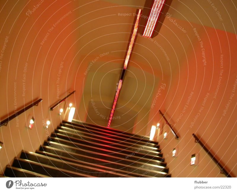 welcome to the plastic Red Go up Building Architecture Stairs Illuminate Corridor