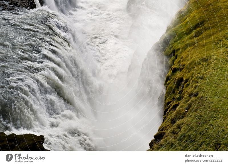 gullfoss Vacation & Travel Tourism Far-off places Freedom Environment Nature Landscape Elements Water River Waterfall Green White Iceland Scandinavia Gullfoss