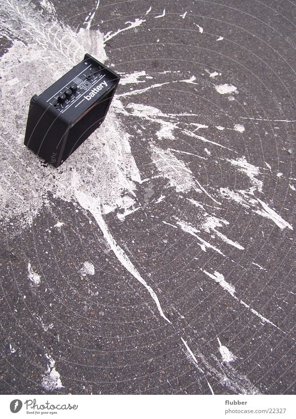 sound splash Intensifier Loudspeaker White Patch of colour Asphalt Concrete Clang Sound Things Colour Tone Snapshot