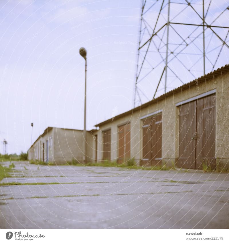 untitled 5 Energy industry Summer Grass Outskirts Deserted Building Architecture Wall (barrier) Wall (building) Door Stone Concrete Metal Rust Gloomy Lantern