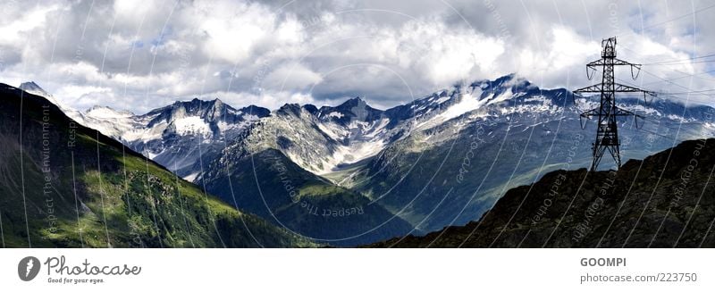 Electric Mountain in Switzerland Nature Landscape Clouds Summer Beautiful weather Natural Blue Colour photo Exterior shot Deserted Day Shadow Panorama (View)