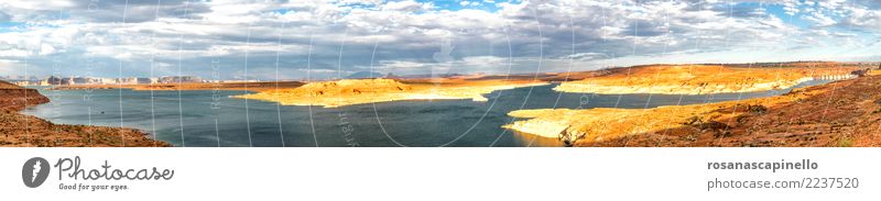 Panorama: Lake Powell - Glen Canyon, Page, Arizona, AZ Relaxation Vacation & Travel Tourism Sightseeing Camping Summer Hiking Nature Landscape Park Hill Rock