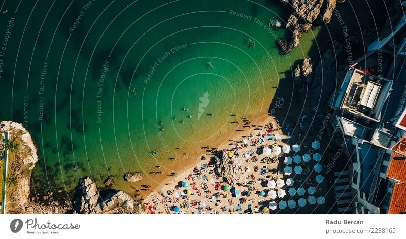 Aerial Fly Over People Crowd Having Fun On Beach Lifestyle Exotic Joy Swimming & Bathing Vacation & Travel Summer Summer vacation Sun Sunbathing Ocean Island