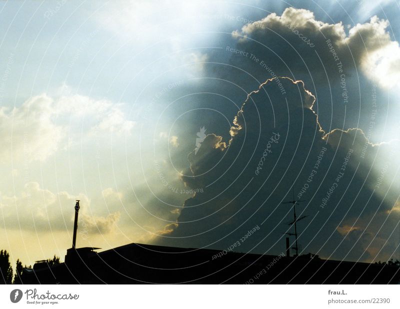 CloudsDrama Roof Back-light Dramatic Sunbeam Dark Town Sky Evening Nature