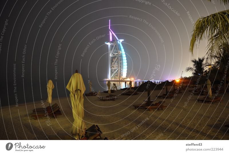 Burj al Arab - Arab Tower Luxury Design Vacation & Travel Tourism Beach Ocean Dream house Dubai Jumeirah United Arab Emirates Asia Outskirts Deserted High-rise