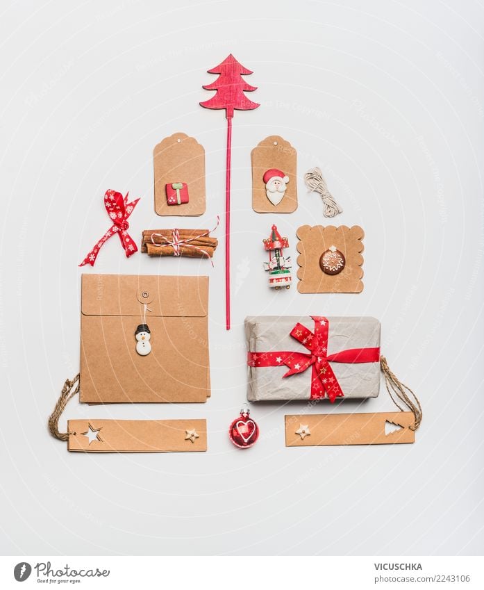 Christmas tree made with kraft paper packaging Shopping Style Design Winter Feasts & Celebrations Christmas & Advent Decoration Sign Ornament Tradition