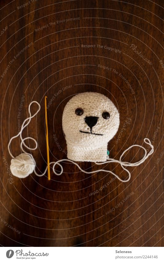 in progress Relaxation Calm Leisure and hobbies Handcrafts Crochet Head Toys Doll doll's head Teddy bear crochet hook Animal face Cute Colour photo