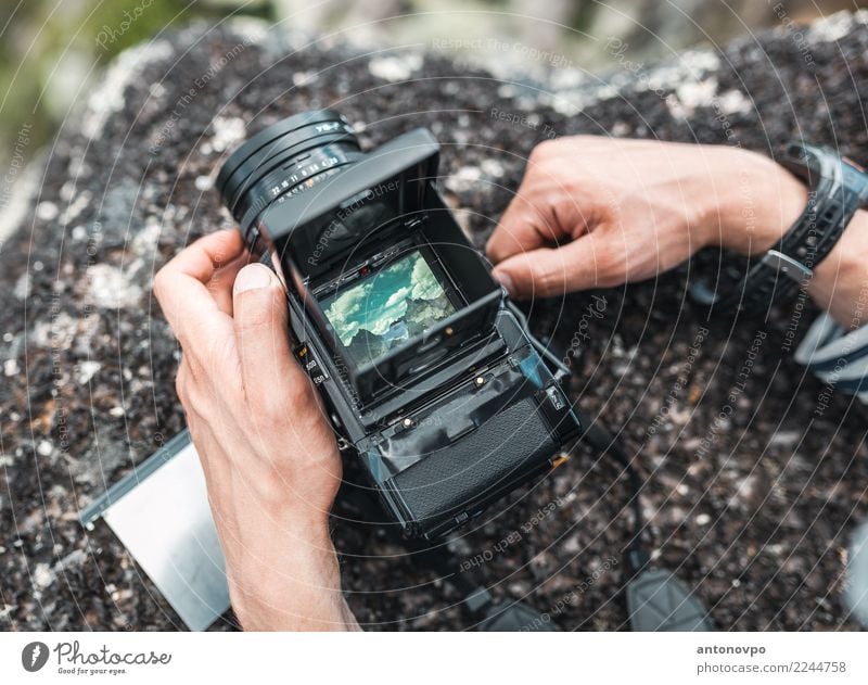 view of Ergaki in the camera viewfinder Screen Camera Clock Hand Fingers Landscape Sky Rock Mountain Metal Steel Movement Discover Going To enjoy Walking