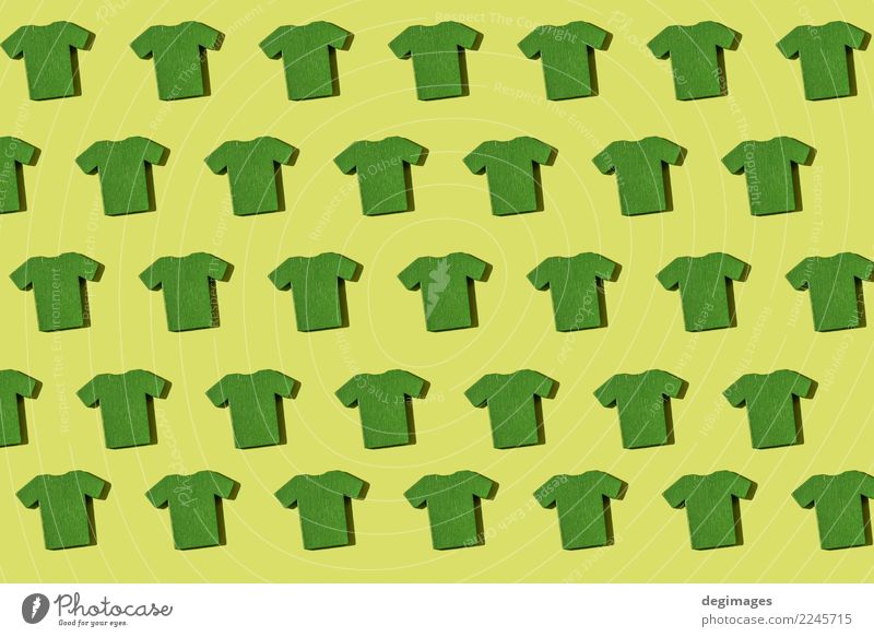 Green T-shirt repeated pattern Style Fashion Clothing Shirt Collection White Colour Stack shirts Accumulation Repeating Miniature colorful background Cotton