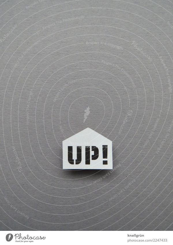 Up! Characters Signs and labeling Communicate Sharp-edged Positive Gray Black White Emotions Moody Contentment Optimism Success Curiosity Expectation