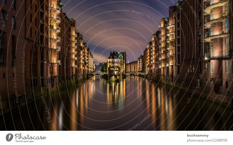 Moated Castle in the Speicherstadt Vacation & Travel Tourism Water Historic Brown Violet Orange Pink Elbe Europe Fleet Peninsula Hamburg Hanseatic City Depot