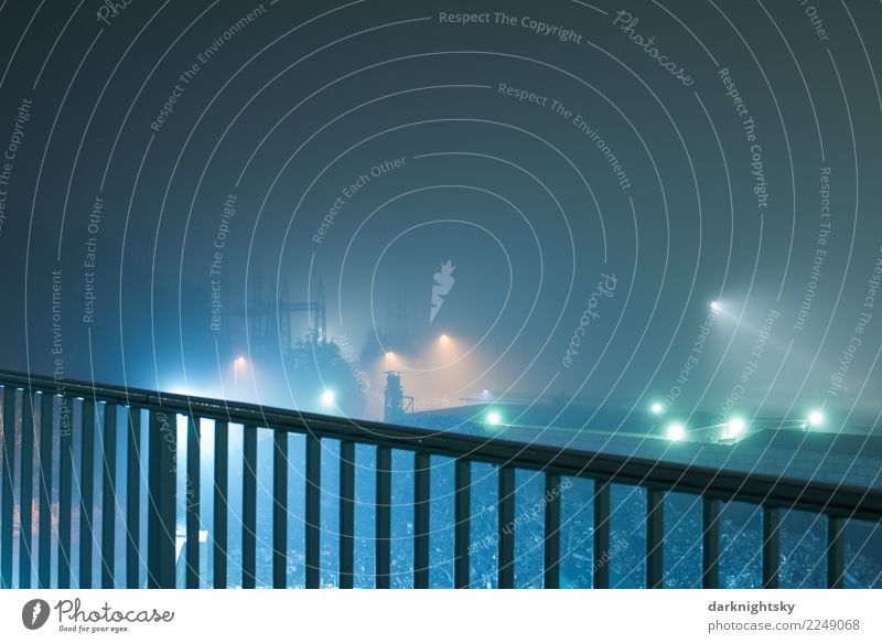 Industrial area at night and with fog Industry Steel factory Scrapyard Landscape Winter Weather Fog City of Siegen Town Deserted Industrial plant Factory