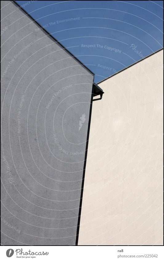 gable auguststr. Wall (barrier) Wall (building) Esthetic Contentment Colour photo Exterior shot Deserted Contrast Blue sky Copy Space left Copy Space right