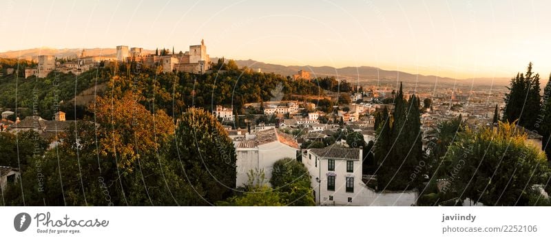 Panorama of Albaicin, Alhambra in Granada, Andalusia, Spain Vacation & Travel Tourism Trip Sightseeing City trip Small Town Old town Skyline