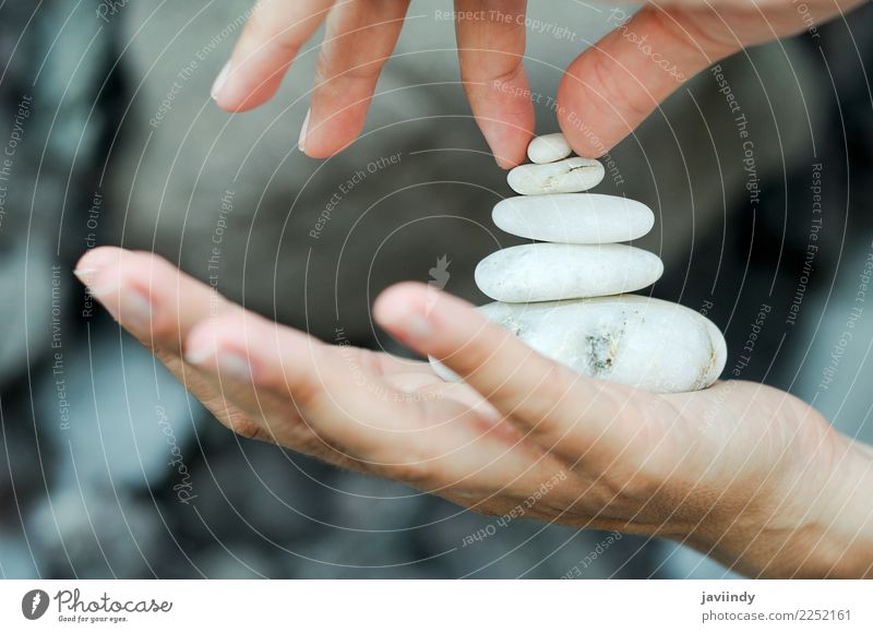 Gravel pile in woman hands Meditation Vacation & Travel Woman Adults Hand Fingers 1 Human being Stone Happiness Serene Calm Religion and faith Cliff Zen