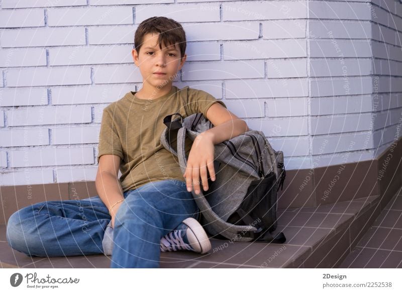 Cheerful child carrying his backpack ( back to school concept ) Lifestyle Happy Child School Schoolchild Student Apprentice University & College student